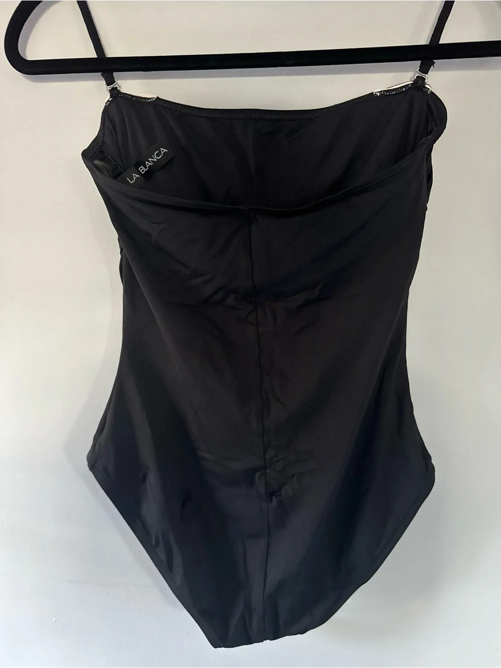 La Blanca Black One-Piece Swimsuit with White Contrast Panels